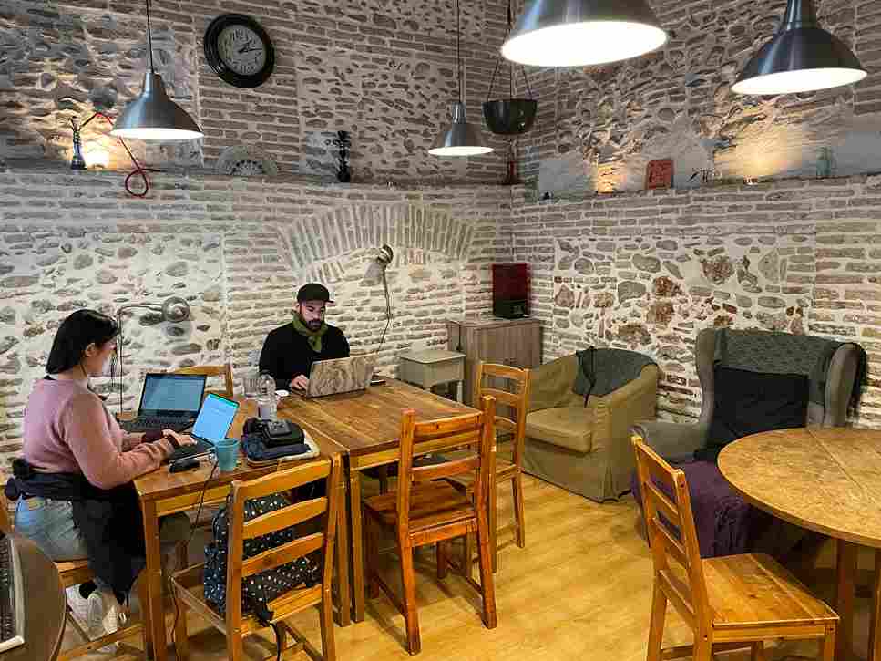 people working in coworking space